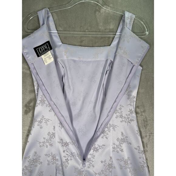 Vtg Y2K 90s Tank Dress 5 Lilac Silver Glitter Floral Mini Fairy Grunge Clueless - Picture 7 of 9
